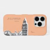 London Tone Sketch iPhone case Hoesje (Achterkant horizontaal)