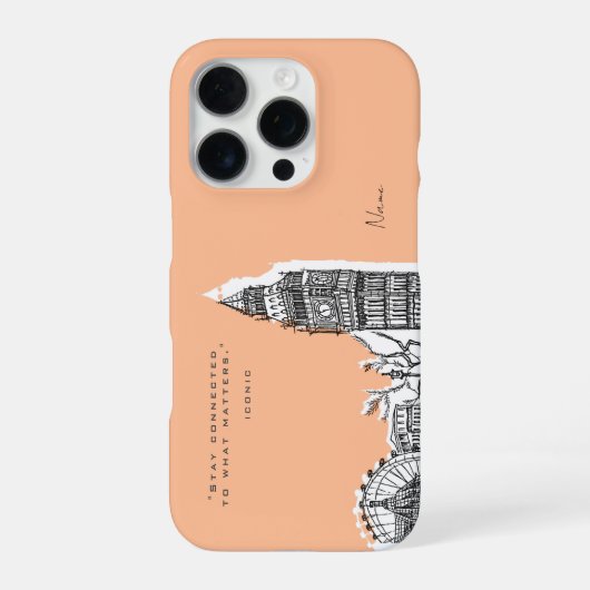 London Tone Sketch iPhone case Hoesje (Achterkant)