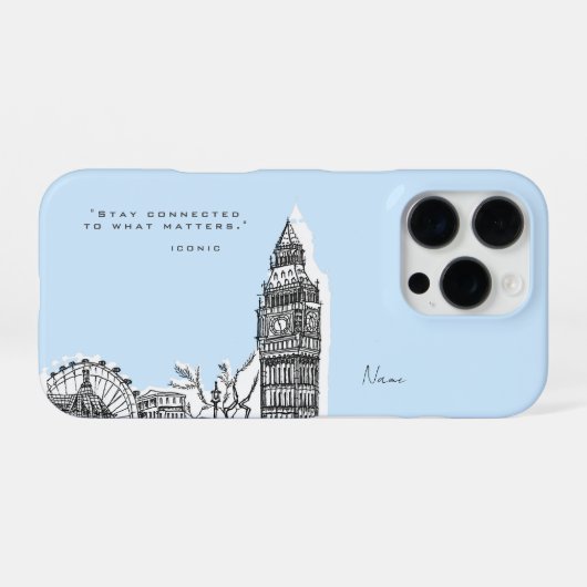 London Tone Sketch iPhone case iPhone Hoesje (Achterkant horizontaal)