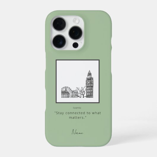 London Tone Sketch iPhone case iPhone Hoesje (Achterkant)