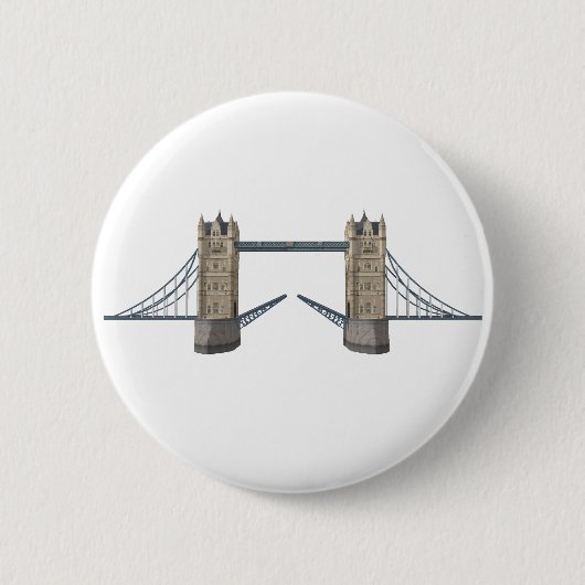 London Tower Bridge: 3D-model: Ronde Button 5,7 Cm (Voorkant)