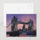 London Tower Bridge bij nacht Briefkaart (Voorkant / Achterkant)