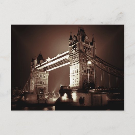 London Tower Bridge bij nacht Briefkaart (Voorkant)