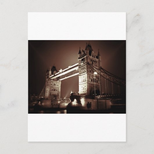 London Tower Bridge bij nacht Briefkaart (Voorkant)