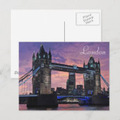 London Tower Bridge British Travel Briefkaart (Voorkant / Achterkant)