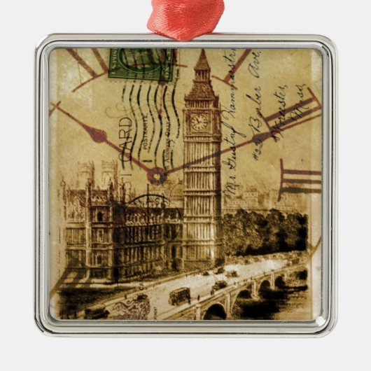 London Tower bridge clocktower big ben Metalen Ornament (Voorkant)