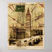 London Tower bridge clocktower big ben Poster (Voorkant)