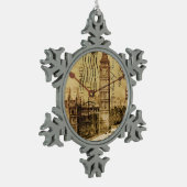 London Tower bridge clocktower big ben Tin Sneeuwvlok Ornament (Links)