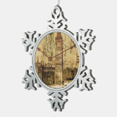 London Tower bridge clocktower big ben Tin Sneeuwvlok Ornament (Rechts)