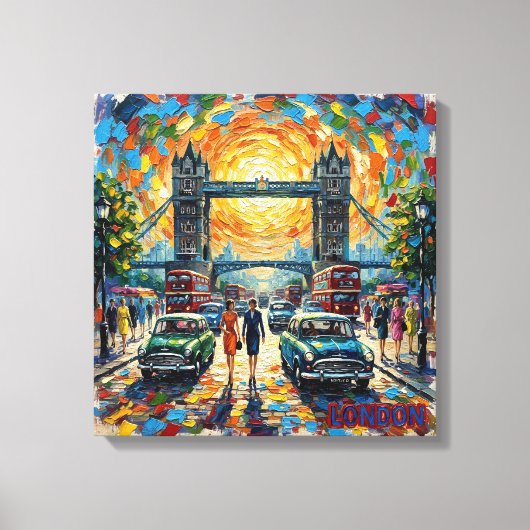 London Tower Bridge Iconische Scene Opgespannen Ca Canvas Afdruk (Voorkant)