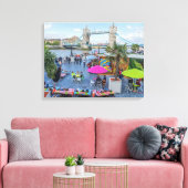 London Tower Bridge in zomer canvas print (Insitu (Woonkamer))
