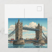 London Tower Bridge Japanse Houtblokprint