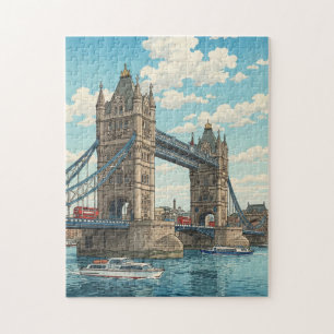 London Tower Bridge Japanse Houtblokprint Legpuzzel
