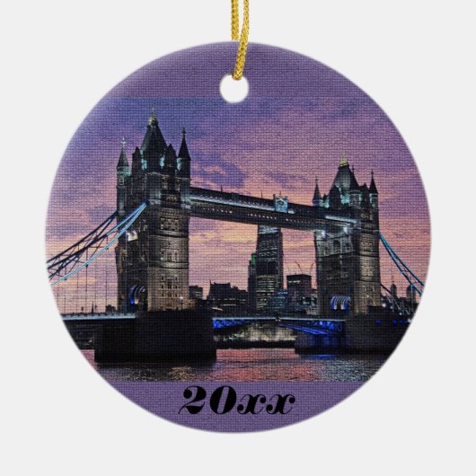 London Tower Bridge kerstversiering Keramisch Ornament (Voorkant)