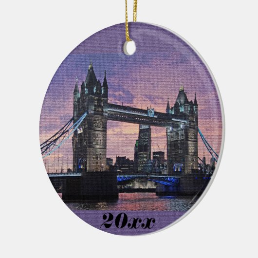 London Tower Bridge kerstversiering Keramisch Ornament (Links)