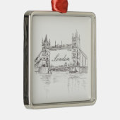 London Tower Bridge Line Drawing kerstboom Metalen Ornament (Rechts)