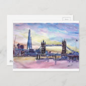 London Tower Bridge met The Shard bij schemering Briefkaart (Voorkant / Achterkant)