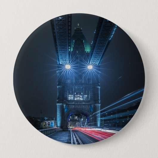 London Tower Bridge Ronde Button 4,0 Cm (Voorkant)