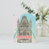 London Tower Bridge Travel poster Briefkaart (Staand voorkant)