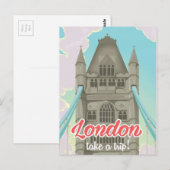 London Tower Bridge Travel poster Briefkaart (Voorkant / Achterkant)