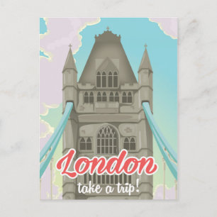 London Tower Bridge Travel poster Briefkaart