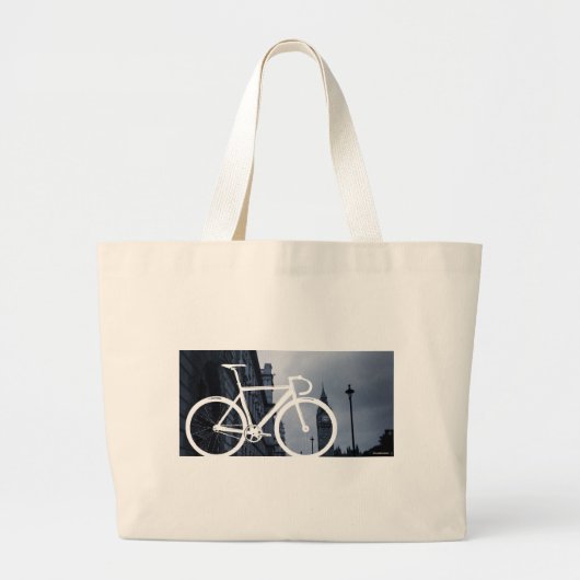 London Track Bicycle Grote Tote Bag (Voorkant)