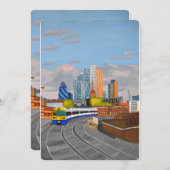 London Train Invitation Kaart (Voorkant / Achterkant)