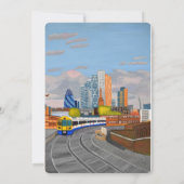 London Train Invitation Kaart (Achterkant)