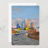 London Train Invitation Kaart (Voorkant / Achterkant)