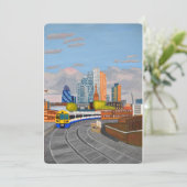 London Train Invitation Kaart (Staand voorkant)