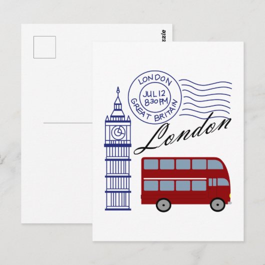 London Travel Briefkaart (Voorkant / Achterkant)