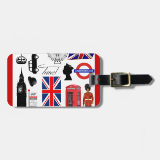 London Travel Collage Bagagelabel
