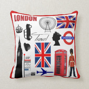London Travel Collage Modern Union Jack Kussen