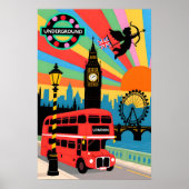 London Travel   Pop Art Poster (Voorkant)