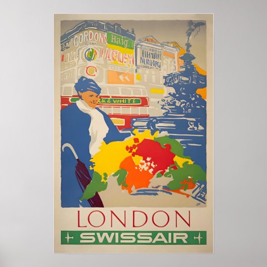 London Travel Poster England Art Print SWISS Touri (Voorkant)