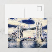 London Travel Vacation Waterverf Art Briefkaart (Voorkant / Achterkant)