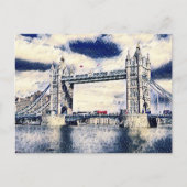 London Travel Vacation Waterverf Art Briefkaart (Voorkant)