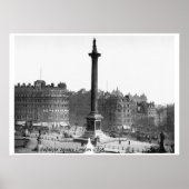London U.K. street scene c1895, Trafalgar Square Poster (Voorkant)