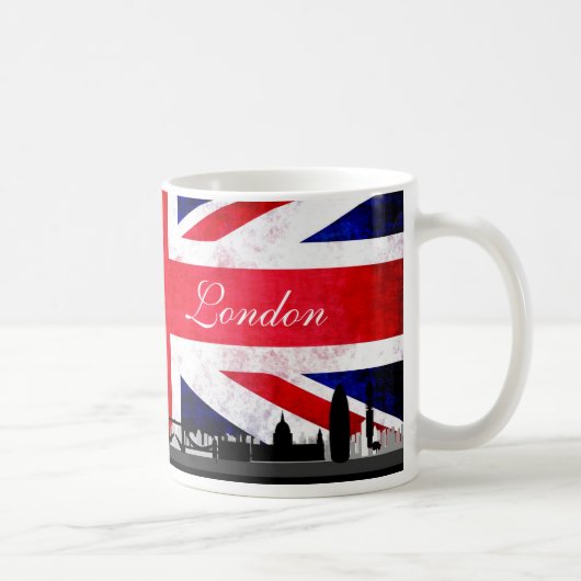 London UK Flag City Skyline Koffiemok (Rechts)