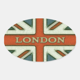 London UK Flag Ovale Sticker