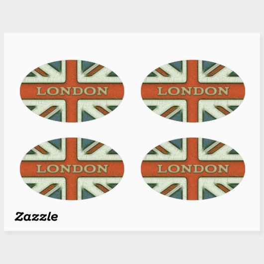 London UK Flag Ovale Sticker (Vel)