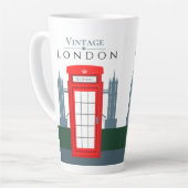 London UK Iconic Retro Red Telefoon Booth Latte Mok (Linkerhoek)
