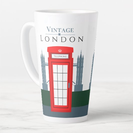 London UK Iconic Retro Red Telefoon Booth Latte Mok (Linkerhoek)
