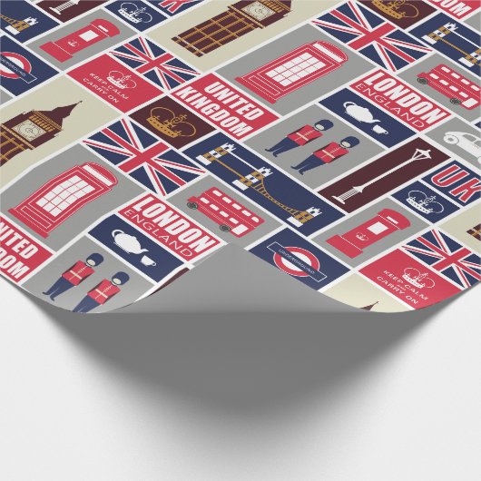 London UK Icons Cadeaupapier (Hoek)