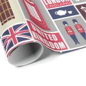 London UK Icons Cadeaupapier (Rol Hoek)