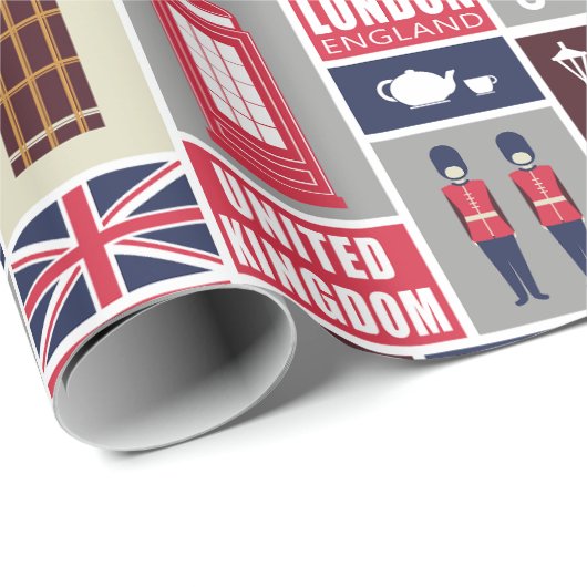 London UK Icons Cadeaupapier (Rol Hoek)