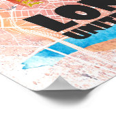 London UK Illustrated Map met Landmarks Poster (Hoek)