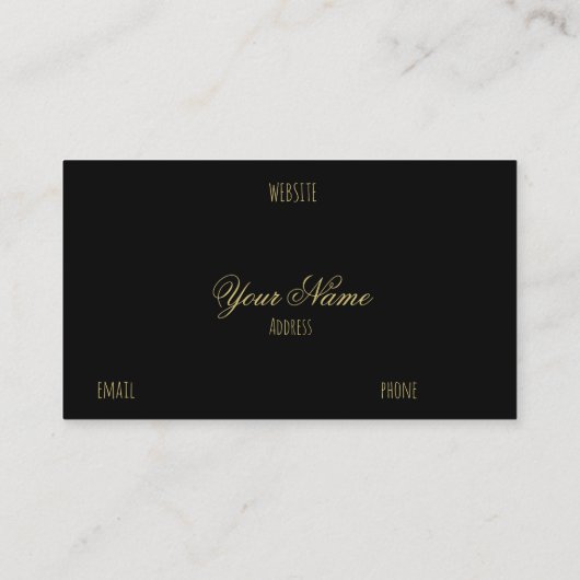 London UK Love Black en Gold Typography Elegant Visitekaartje (Achterkant)