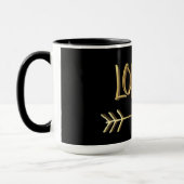 London UK Love Black Gold Typography Elegant Mok (Links)
