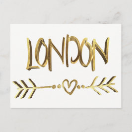 London UK Love Elegant Gold Kijk Typografie Briefkaart